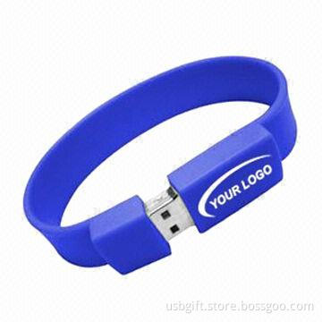 2GB Bracelet USB Flash Drive with Good Quality Products, Customized Logos Available